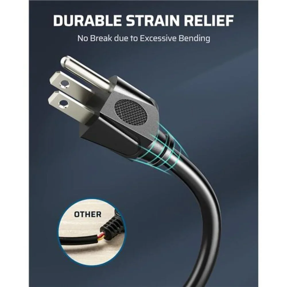 Extension Cord 3ft, 14/3 SJTW Weatherproof Power Cable for Indoor Outdoor Use